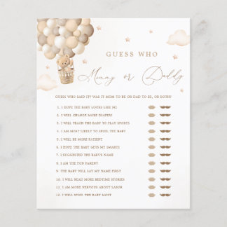 Baby shower neutre Jeu maman ou papa