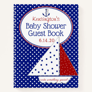 Baby shower Neutre Nautique Bateau à Voile Livre 