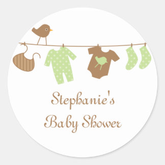 Baby shower oiseaux neutres et autocollants de les
