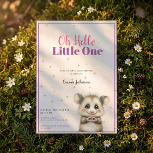Baby Shower Opossum • Invitation Fille