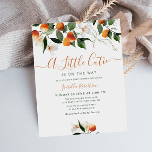 baby shower orange citrus little cutie élégant