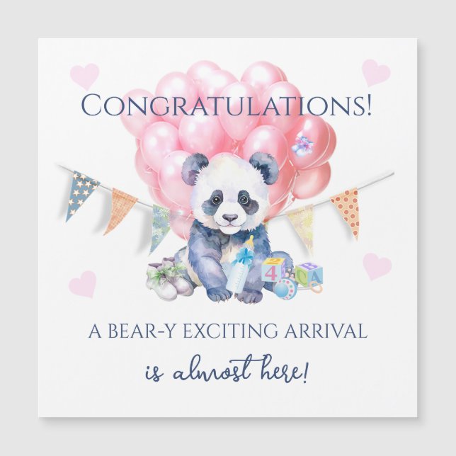 Baby Shower ours d'enfant et ballons (Devant)
