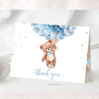 Baby shower ours en peluche Carte de remerciements