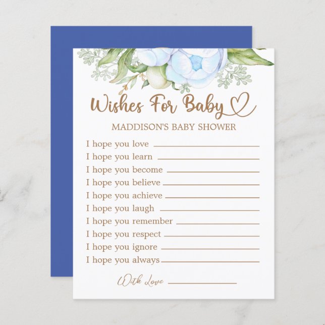 Baby shower Ours en peluche Voeux pour bébé (Devant / Derrière)