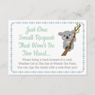 Baby shower Ours Koala Apportez Une Carte De Livre