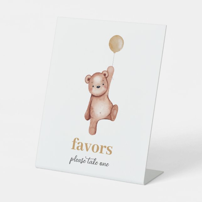 Baby shower Ours Teddy Faveurs Panneau de table (Recto)