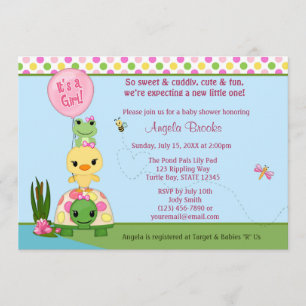 Baby shower Pals Invitation Canard Grenouille FILL