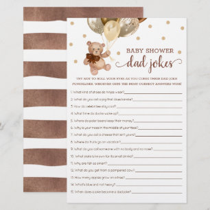 Baby shower Papa Blagues Jeu Teddy Bear Brown