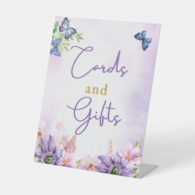 Baby shower papillon C'est une fille signe de piéd (Recto)