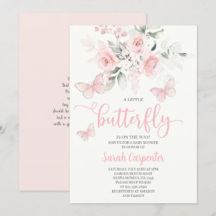 Baby shower papillon Invitation fille