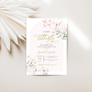 Baby shower papillon Invitation fille