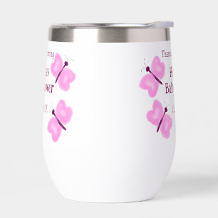 Baby shower papillon rose aquarelle ajouter nom