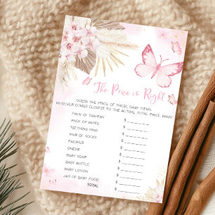 Baby Shower Papillon Rose Le Jeu Le Prix Est Juste