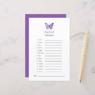 Baby shower papillon Word Scramble Partie