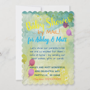 Baby shower par la poste Ballons Invitation