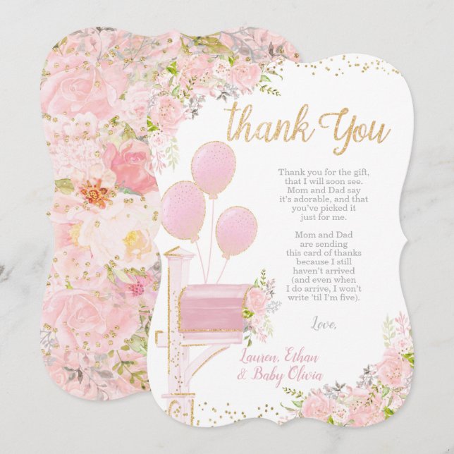 Baby shower par Mail Thank You Cartes (Devant / Derrière)