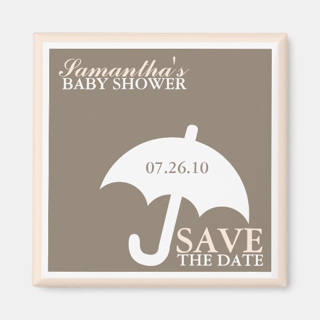 Baby shower parapluie Magnet Réservez la date (Devant)