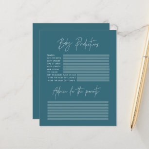 Baby shower parti prédictions jeu turquoise bleu