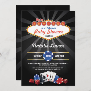 Baby shower Party Las Vegas Casino Dice Invitation