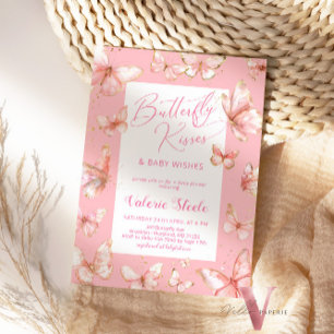 Baby shower Pastel Pink Butterfly Invitation