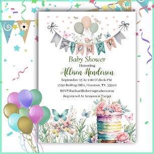 Baby shower Pastel Watercolor Invitation