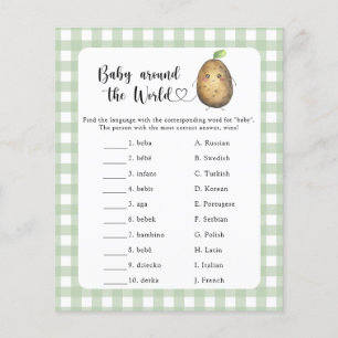Baby shower Patate - bébé autour du monde jeu