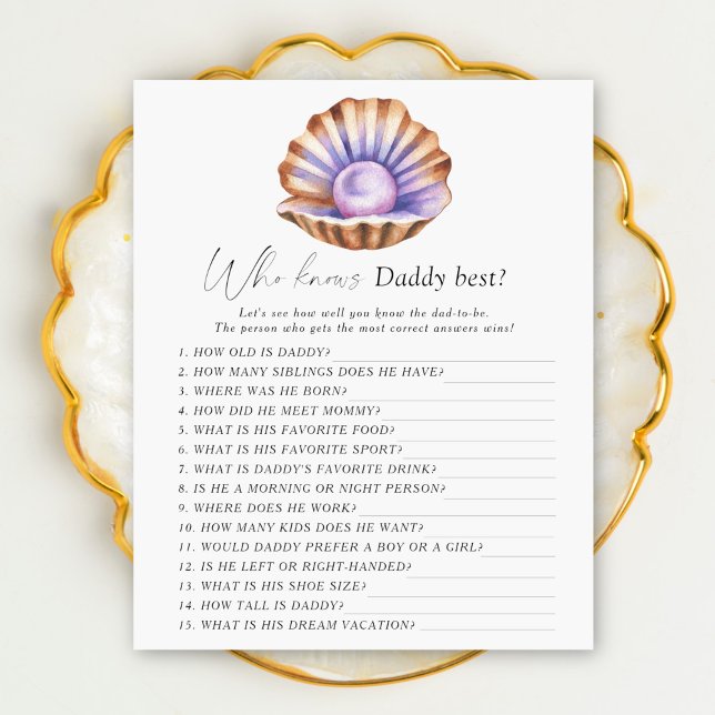 Baby shower Pearl - Qui connaît papa meilleur jeu (Créateur téléchargé)