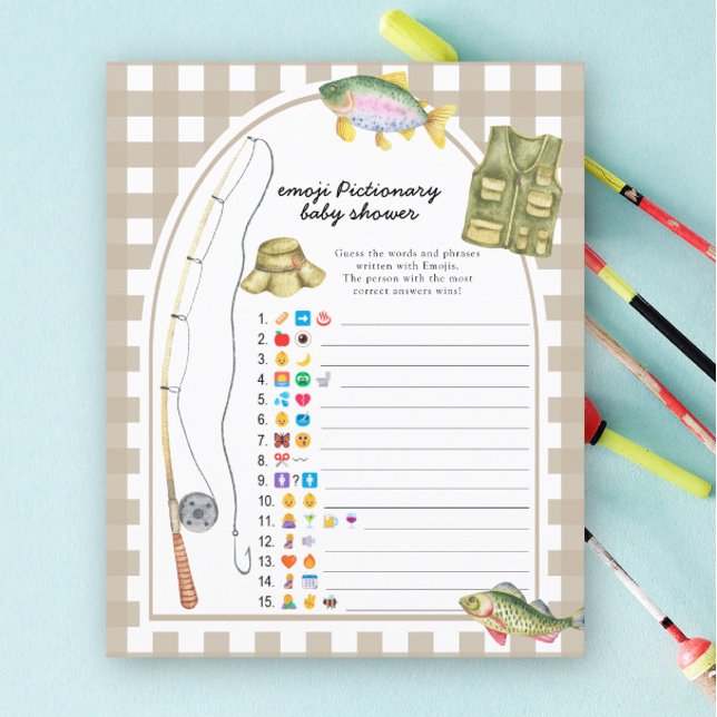 Baby shower pêcheur - jeu de pictionnaire emoji (Créateur téléchargé)
