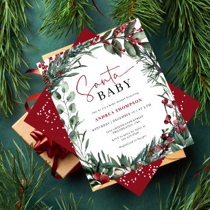 Baby shower Père Noël de Noël d'aquarelle budgétai