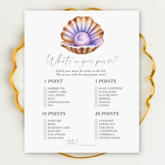 Baby shower perle - Qu'y a-t-il dans votre sac à m (Créateur téléchargé)