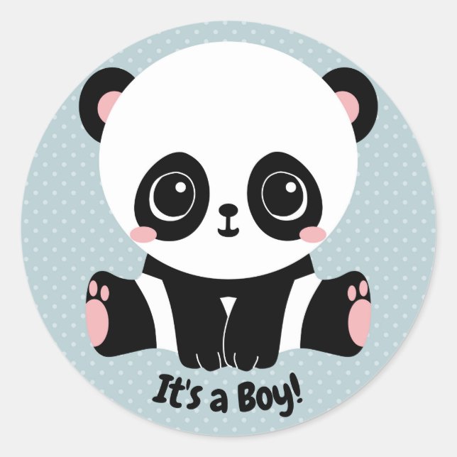 Baby shower personnalisable Panda C'est un Sticker (Devant)