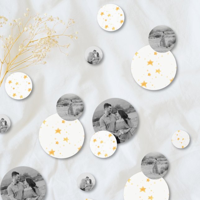 Baby shower personnalisé Photo Confetti Stars (Personalized Baby Shower Photo Confetti Stars)