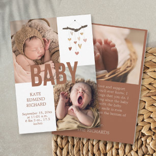 Baby shower photo faire-part de naissance Merci