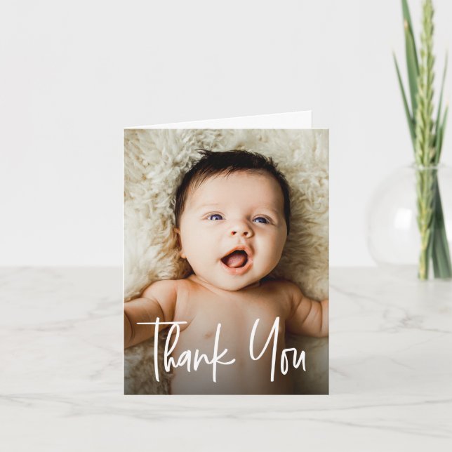 Baby shower photo Handlettering modèle minimal (Devant)
