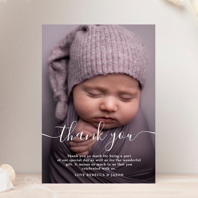 Baby shower Photo Merci Cartes Personnalisées (Baby Shower Thank You Card)