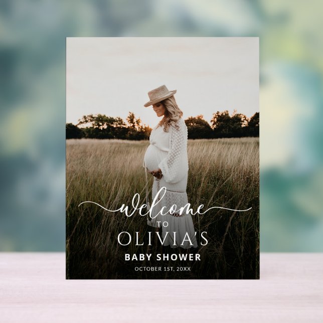 Baby shower photo Modèle Affiche de bienvenue, Mod (Neutre)