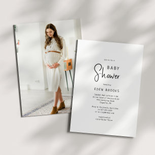 Baby shower photo moderne simple Neutre Invitation