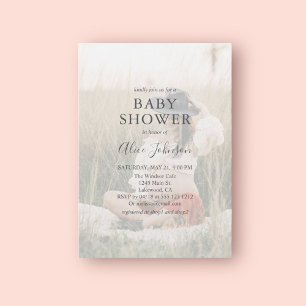 Baby shower photo simple et élégant Invitation