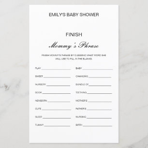 Baby shower Phrase de maman de finition modifiable