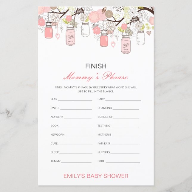 Baby shower Phrase de maman de finition modifiable (Devant)