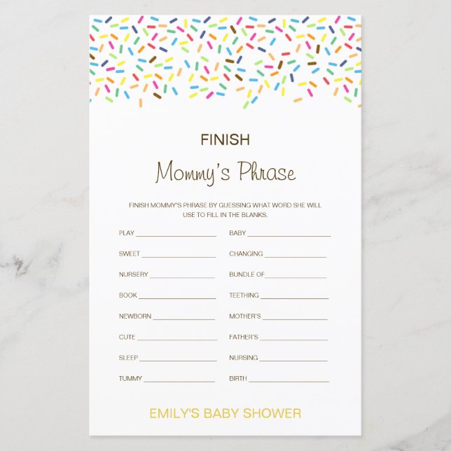 Baby shower Phrase de maman de finition modifiable (Devant)