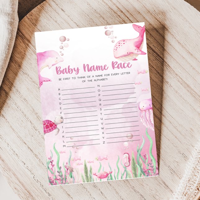 Baby Shower Pink Under the Sea Jeu de course pour  (Under the Sea Baby Shower Game)