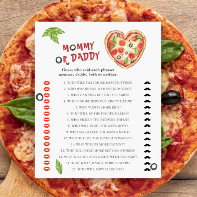 Baby shower pizza - jeu maman ou papa (Créateur téléchargé)