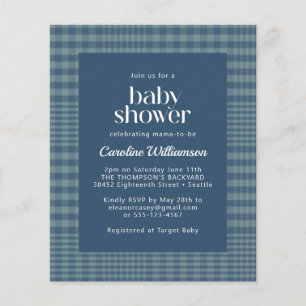 Baby shower Plaid Bleu Rétro