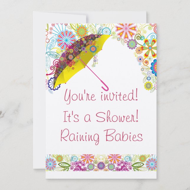 Baby shower Pluie Babies Invitation (Devant)