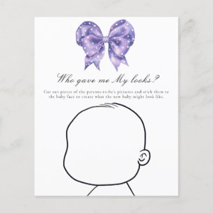 Baby shower pois à pois en nœud - Qui m'a donné mo
