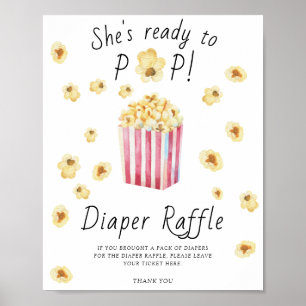 Baby-shower popcorn - affiche de tirage au sort de