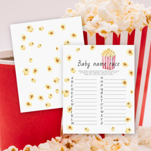 Baby shower Popcorn - Baby name race game