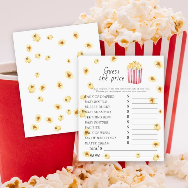 Baby shower Popcorn - Devinez le prix Jeu (Créateur téléchargé)
