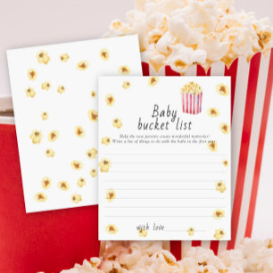 Baby shower popcorn - Jeu de liste de choses à fai